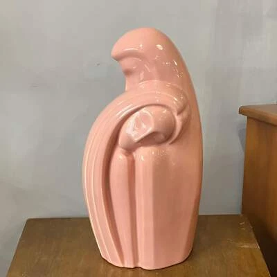 Статуэтка Haeger Pottery Lovers Embrace 6051 ар-деко большая 18 дюймов розовая винтажная - Изображение 1 из 4