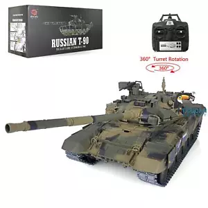 Henglong 1/16 7.0 Metal Track Russia T90 RTR IR BB RC Tank 3938 360° Turret - Picture 1 of 12