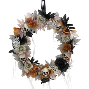 Halloween Autumn Wreath with Skulls - Picture 1 of 6