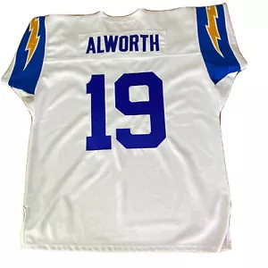 Mitchell and Ness Mens Size 52 Lance Alworth San Diego Chargers Jersey 19 White - Picture 1 of 18