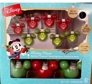 Disney Weihnachten Mickey Mouse Projektion 8 musikalische Lichterketten - 8,2 Fuß lang - Bild 1 von 8