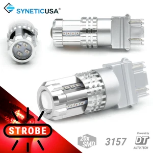 Bombilla de flash estroboscópico freno LED rojo Syneticusa 3157 parada estacionamiento Ford F-150/Ram 1500 - Imagen 1 de 8