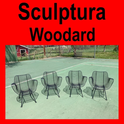 Woodard Sculptura Chairs Wrought Iron metal patio outdoor - NO SHIP Cover