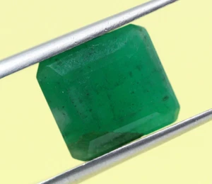 Untreated Certified 7.25 Ct Natural Green Emerald Loose Octagon Zambia Gemstone - Picture 1 of 11