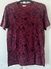NEXT Mens Burgundy Paisley Floral All over Print T Shirt Top Size M Medium VGC