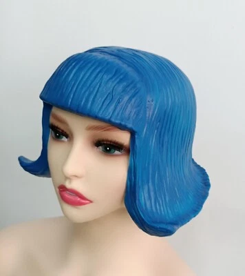 Latex Colored Bob-Style Fake Wig Headwear Cosplay Or Decoration Props - Image 1 of 3