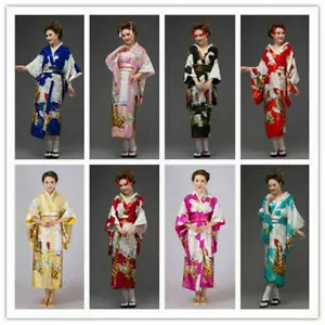 2022 Retro japanische traditionelle Yukata Cosplay Pfau Kimono Robe Geisha Kleid - Bild 1 von 34