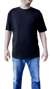 HERREN BIG TALL COMFY LOUNGE T-SHIRT TOP T-SHIRT PYJAMA PJ SCHWARZ M - 6XL - Bild 1 von 2