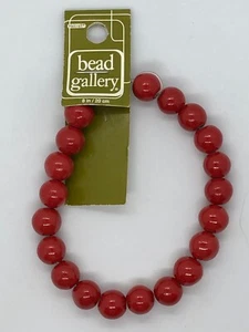 BEAD GALLERY "RED ROUND CERAMIC" 10MM - 8 INCH STRAND GLASS BEADS - Picture 1 of 1