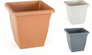 Kunststoff Quadratisch Pflanzkübel Blumen Pflanztöpfe - 6 Größen 3 Farben 2er, 3er & 5er Set - Bild 1 von 17