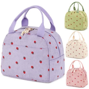 Insulated Lunch Bag Cute Cool Bag Strawberry Kids Lunch Bags Cooler Tote Box - Picture 1 of 20