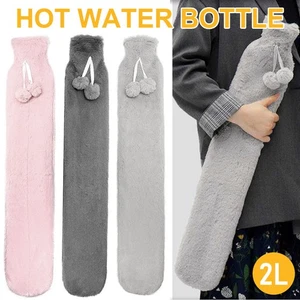 2L Extra Long Hot Water Bottle with Plush Cover 72cm*12cm Christmas Gift - Picture 1 of 18