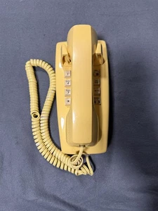 TÉLÉPHONE MURAL VINTAGE AT&T BOUTON POUSSOIR TÉLÉPHONE JAUNE CS2554BMPF 87155 BP - Photo 1/8