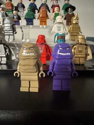 Lego Custom ClayFace Dark Tan And Purple Pad Printed And Injection Molded - Image 1 of 2