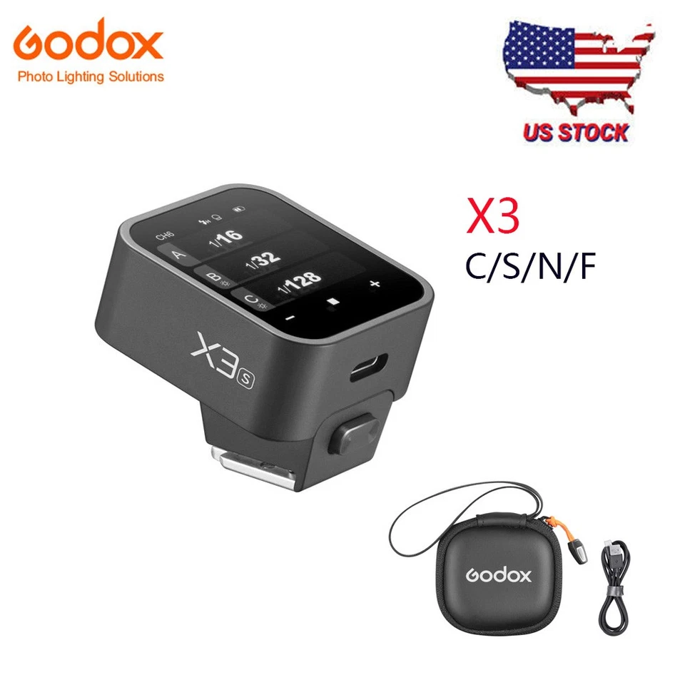 US Godox X3-C/N/S/F 2.4G Wireless Flash Trigger for Canon/Nikon/Sony/Fuji Camera - Image 1 of 4