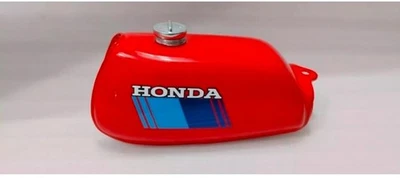 HONDA ATC 70 RED STEEL FUEL PETROL GAS TANK 1978-1985+CAP/COMPATIBLE FOR - Image 1 of 2