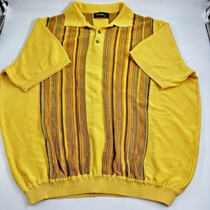 ST CROIX Polo Shirt Mens XXL Yellow VINTAGE Textured Knit Short Sleeve USA - Picture 1 of 10