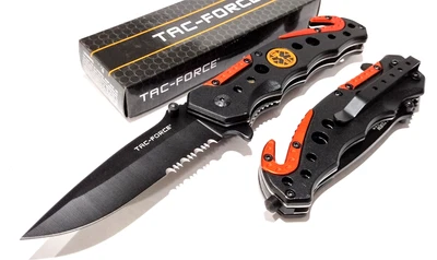 TAC-FORCE EMS / EMT Spring Open Assisted Rescue Tactical Folding Pocket Knife - Image 1 of 3