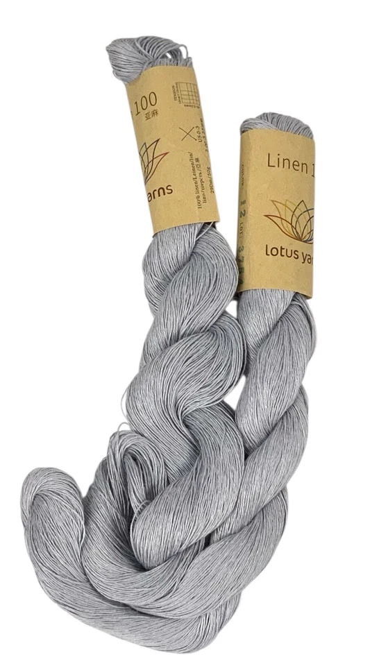 2- NEW Hanks Lotus Yarns Linen 100% Linen Light Purple 50g Each Hank - Image 1 of 1