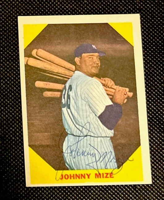 Tarjeta firmada por Johnny Mize 1960 Fleer All Time Greats Yankees Cardinals Giants automática Foto 1 de 4