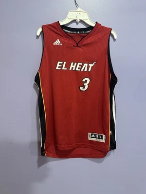 Camiseta deportiva súper rara Miami Heat roja “el Heat” 2015-2016 Dwyane Wade juvenil XL Foto 1 de 4