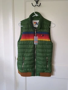 NWT Aviator Nation Puffer Vest Large Glossy Amazon Green Large - Picture 1 of 10