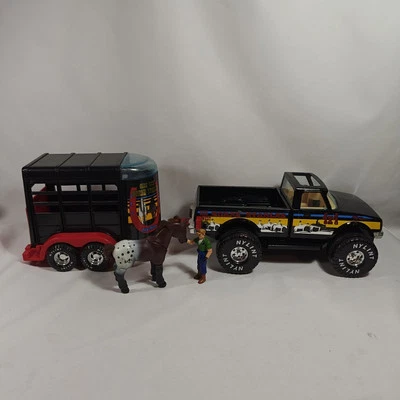Vintage Nylint "Olde West Horse Stables" Pressed Steel Pickup W/Trailer Figures - Image 1 of 4
