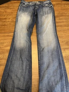 BIG STAR Jeans Donna 31XL Maddie Stivaletto Taglio Blu Denim Western Rodeo Cowgirl - Foto 1 di 21
