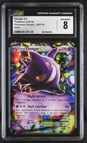 CGC 8 GENGAR EX 34 XY PHANTOM FORCES POKEMON - Image 1 of 2