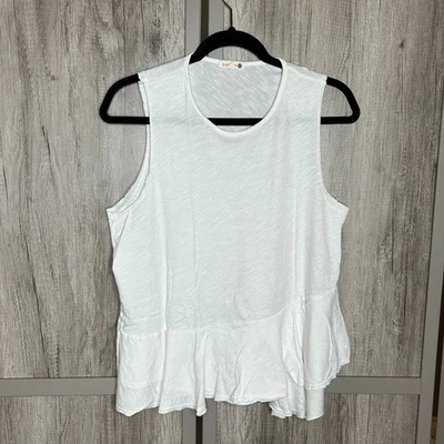 Sundry Womens Tank Top White Ruffle Cotton Made in USA Size 1 - Image 1 of 4