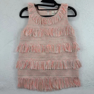 Top Julie Brown NYC Tweed Flecos Sin Mangas Oro Rosa Talla 4 Foto 1 de 4