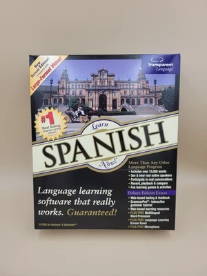 Transparent Language Learn SPANISH Now Version 8 PC/MAC w/ Mic (CDs NEW SEALED) - Image 1 of 4