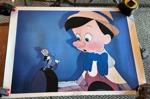 "Póster artístico de cricket vintage de Walt Disney Pinocho y Peñique 18"" x 24"" (1940)" - Imagen 1 de 5
