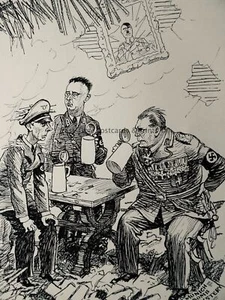 1939 Vintage Print WW2 GERMAN GENERALS IN BOMBED TAVERN - THE HAND OF PROVIDENCE - Picture 1 of 2