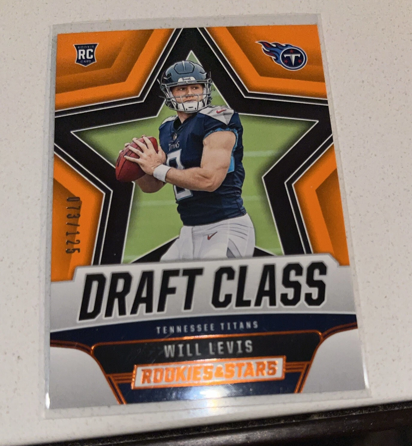 WILL LEVIS 2023 ROOKIES & STARS DRAFT CLASS ROOKIE ORANGE RC /125 Q0902