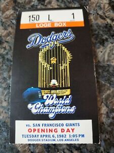 1982 Los Angeles Dodgers Vs San Francisco Giants Opening Day Ticket Stub Rare  