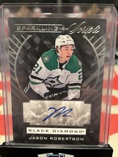 2021-22 Upper Deck Black Diamond Jason Robertson Sparkling Scripts Auto Stars SP