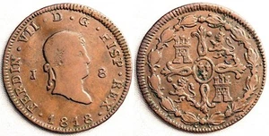 Fernando VII. 8 Maravedis 1818. Jubia. MBC/VF. Cobre 9,4 g. Escasa y bonita - Imagen 1 de 1