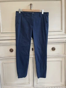 Brunello Cucinelli Womens Navy Blue Work Trousers Size 10 Made in Italy Cotton - Picture 1 of 7