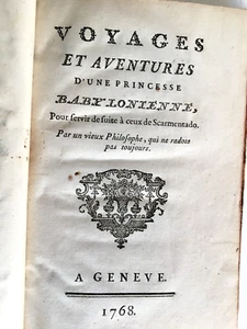 VOLTAIRE - Voyages et aventures d'une princesse babylonienne. GENEVE 1768 - Foto 1 di 11