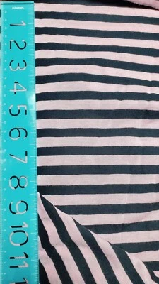 Pink & Black striped knit Fabric  1.5 yds X 60" - Image 1 of 3