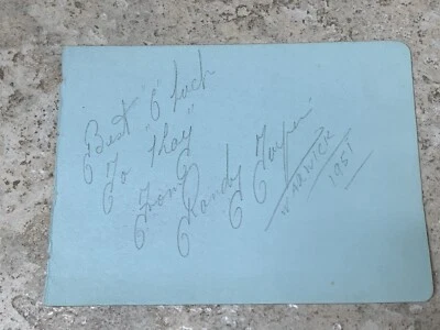 Randy Turpin Rare D.67 Signed Album Page Long Inscription Authentic Auto JSA LOA - Image 1 of 2