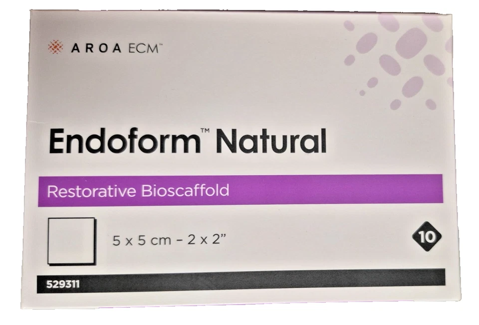 Endoform Natural Restorative Bioscaffold 2" x 2" (529311) Box of 10 - Image 1 of 1