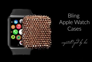 Bling Apple Watch Cover ÖSTERREICHISCHE KRISTALL Etui jede Größe maßgeschneidert geblendet - Bild 1 von 3