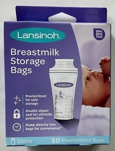 Lansinoh Sacchetti Conservazione Latte Seno (50 Sacchetti Presterilizzati) ~NUOVI~ - Foto 1 di 3