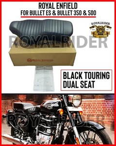 Fits Royal Enfield TOURING RIDER SEAT BLACK For Bullet 350/500 & Electra 350/500 - Picture 1 of 21
