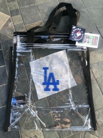 Los Angeles Dodgers Logo Clear Zippered Stadium Security Tote Bag with Handles Cover