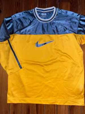 NWOT Nike Stitched on Jersey style shirt 3/4 Sleeve yellow Gray Boy's L (14-16) - Image 1 of 4