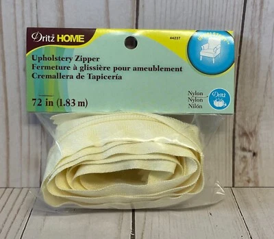 Dritz Home #7 Coil Nylon Upholstery Zipper 72" Cream Ivory 2 Yards 44237 NEW - Image 1 of 3