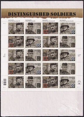 Scott #3396a (3393-3396) Distinguished Soldiers Sheet of 20 Stamps Sealed White - Image 1 of 4